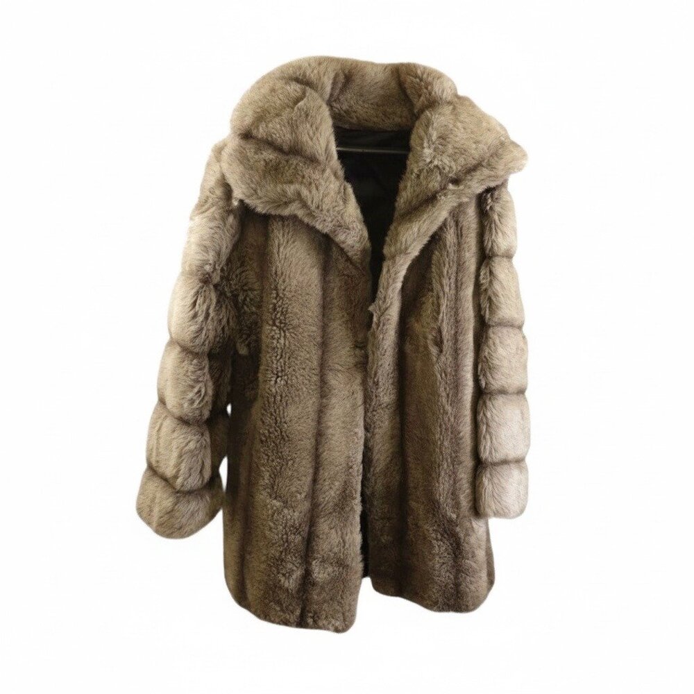 Benmor New York Vintage Faux Fur Coat With Oversized Collar & Long Sleeves - Picture 3 of 16